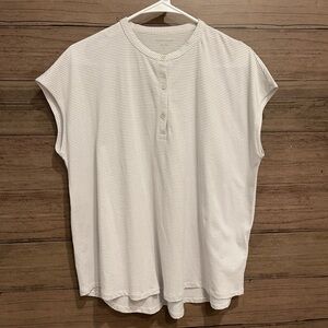 Striped White Short Sleeve Top